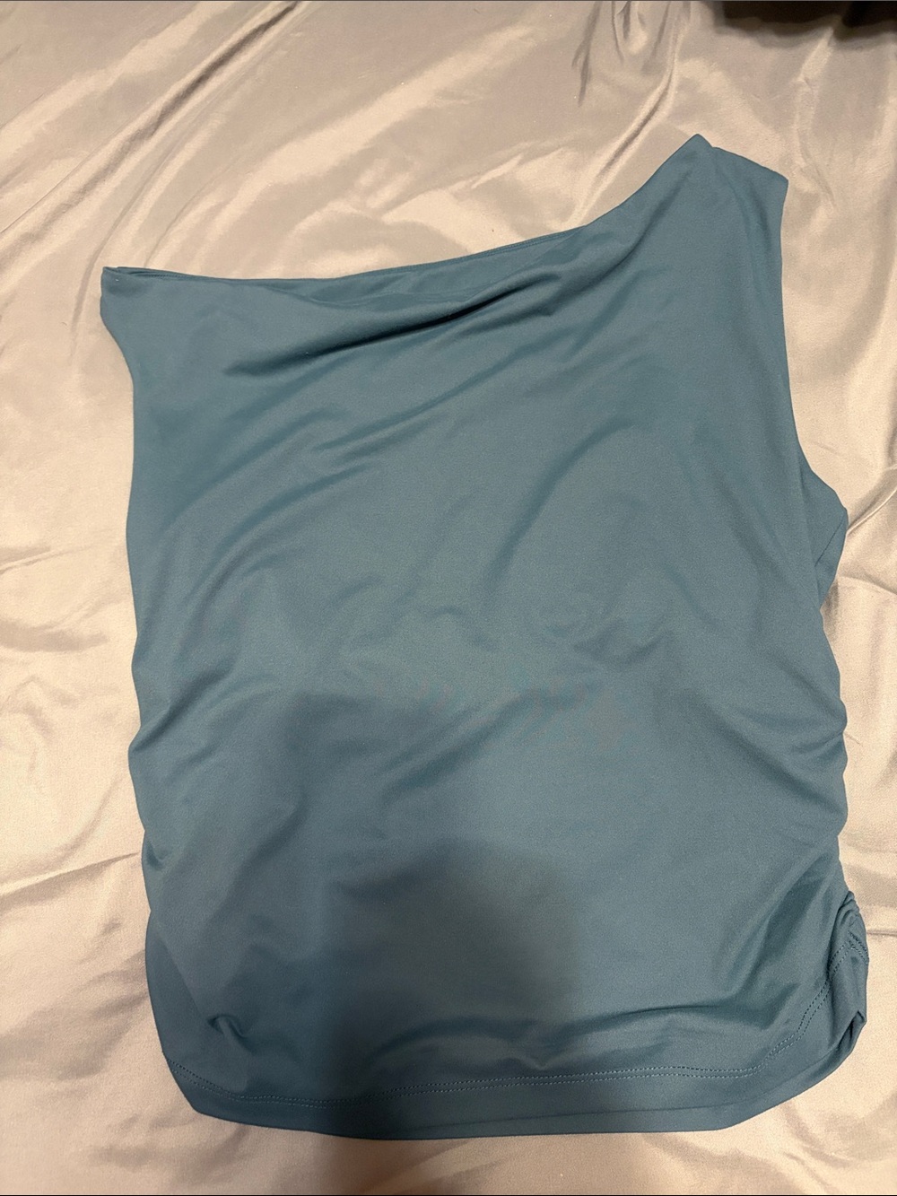 Women’s A-symmetrical Tank Top in Dusty Teal
